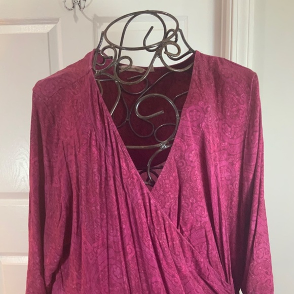 Soft Surroundings Magenta Pink Hyannis Maxi Long Sleeve Dress Size 3X - Picture 4 of 11